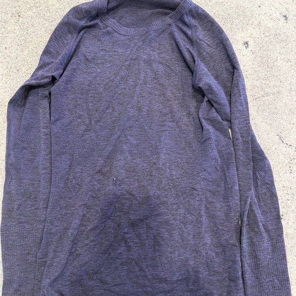 Lululemon LS swiftly dark blue heathered sz 8 - Picture 1 of 2